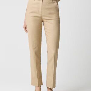 NEW Kallie stretch linen-blend straight-leg pant size 12 women's cashew beige
